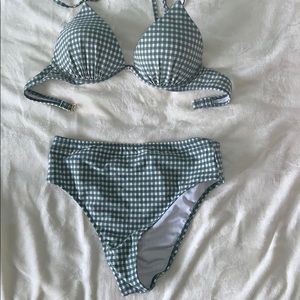Green Gingham Bikini